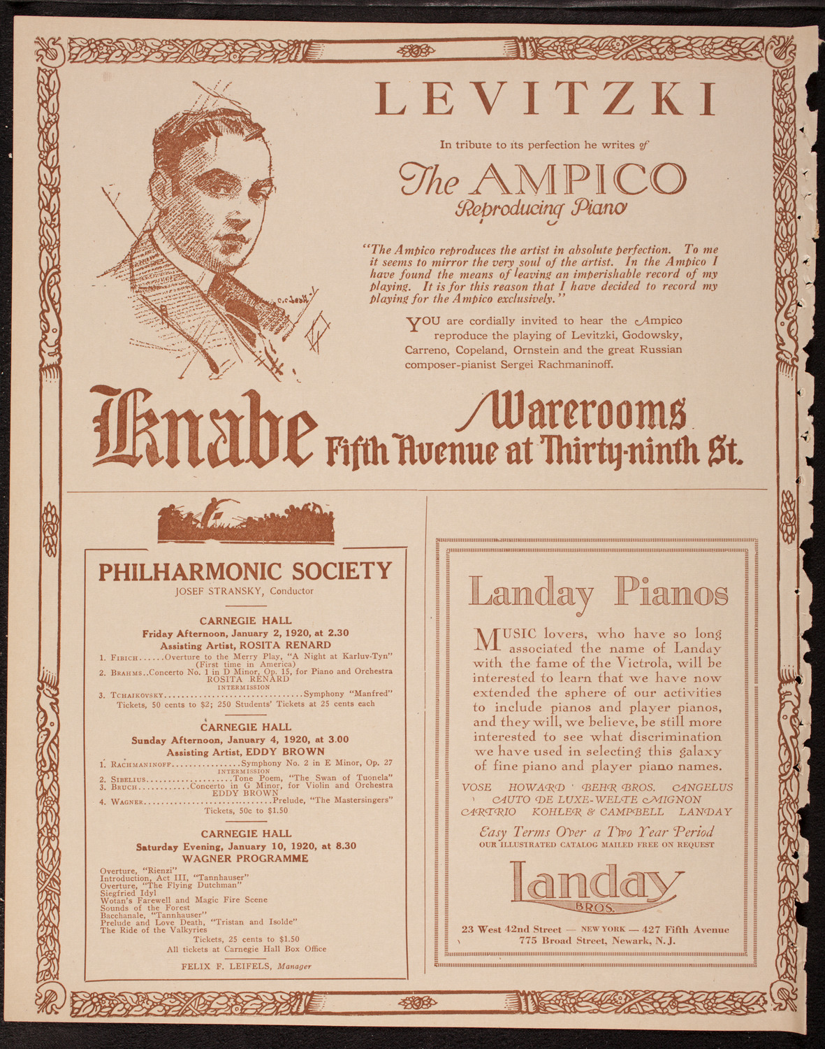 Josef Rosenblatt, Tenor, December 21, 1919, program page 12