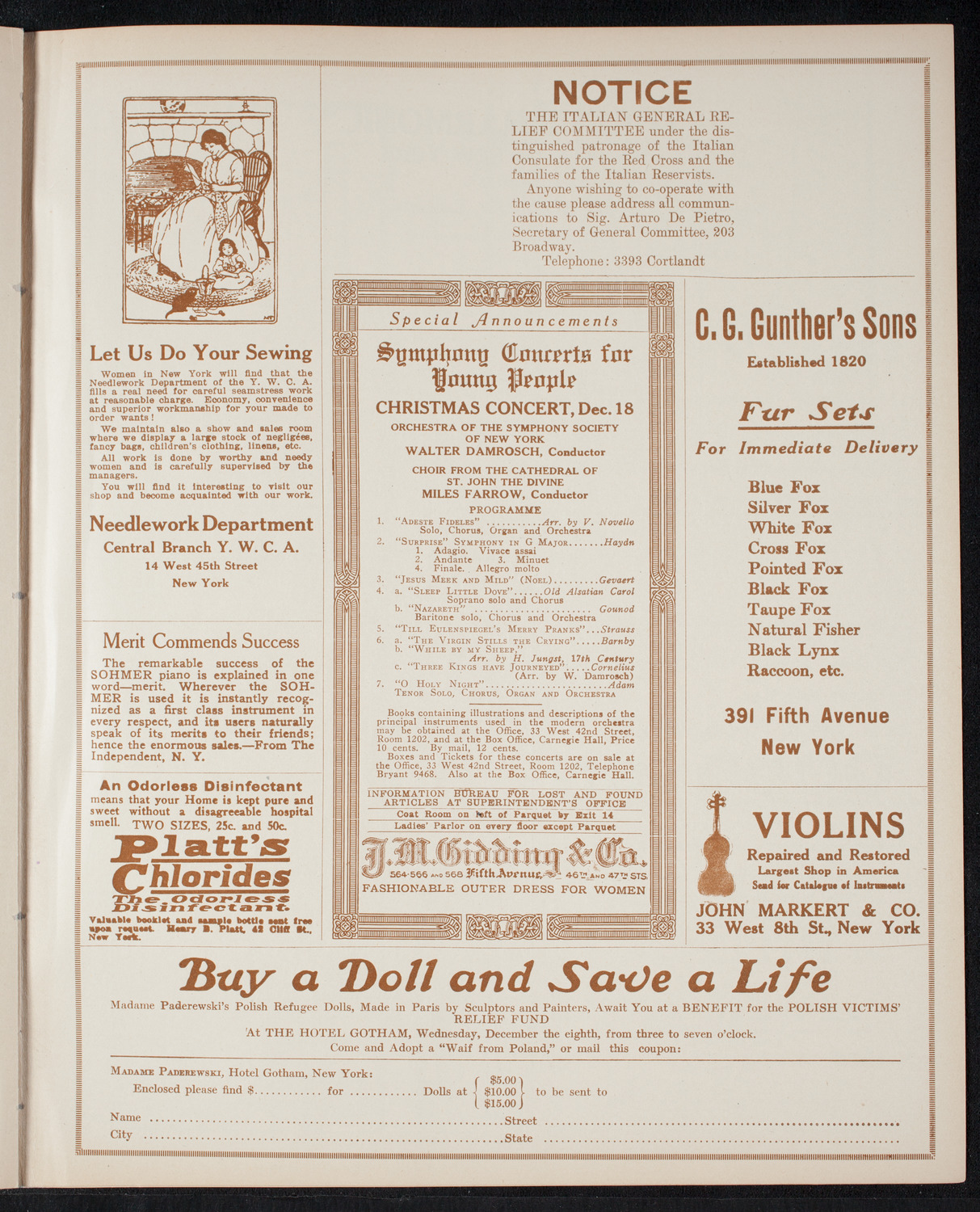 Workmen's Circle 15th Anniversary Celebration, November 27, 1915, program page 9