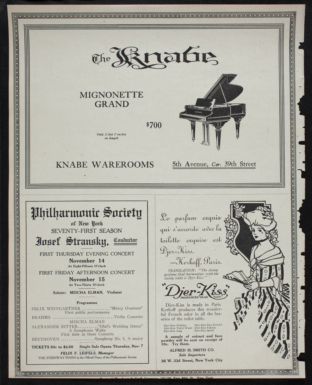 Boston Symphony Orchestra, November 9, 1912, program page 12