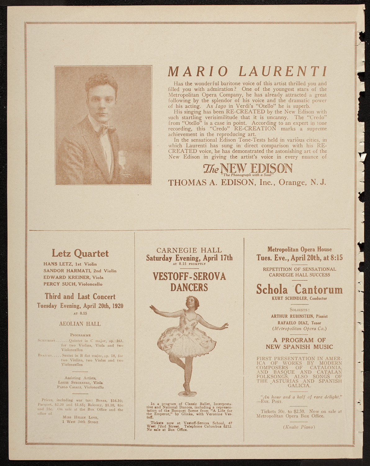 New York Banks' Glee Club, April 10, 1920, program page 2