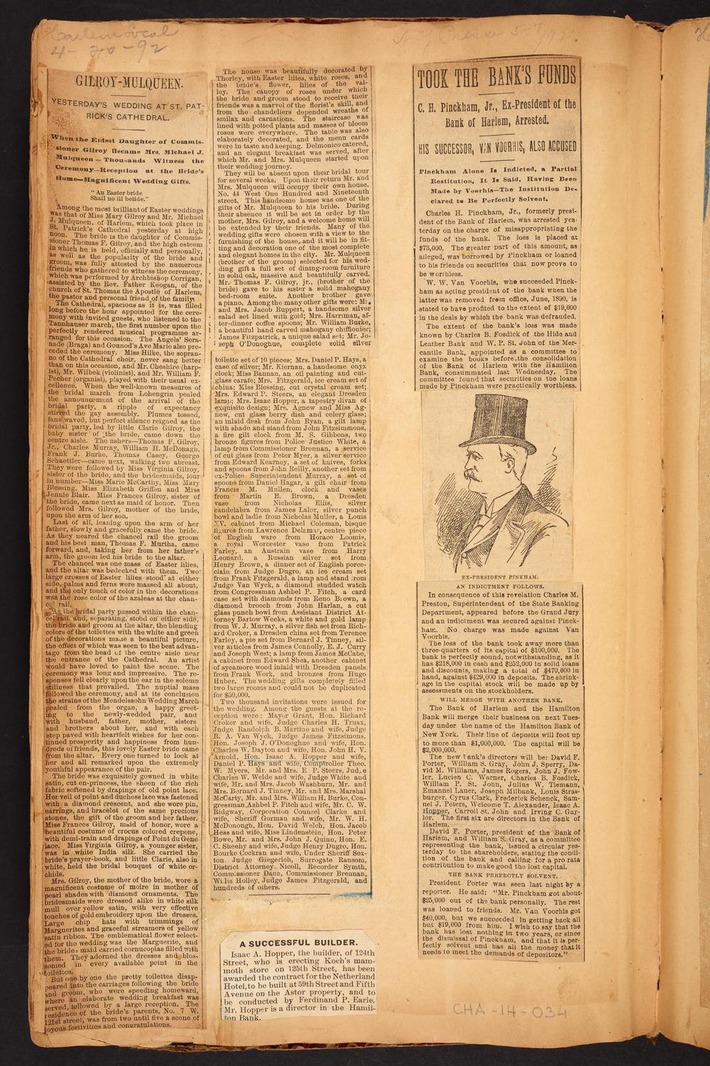 Isaac Hopper Scrapbook, page 34: 1892