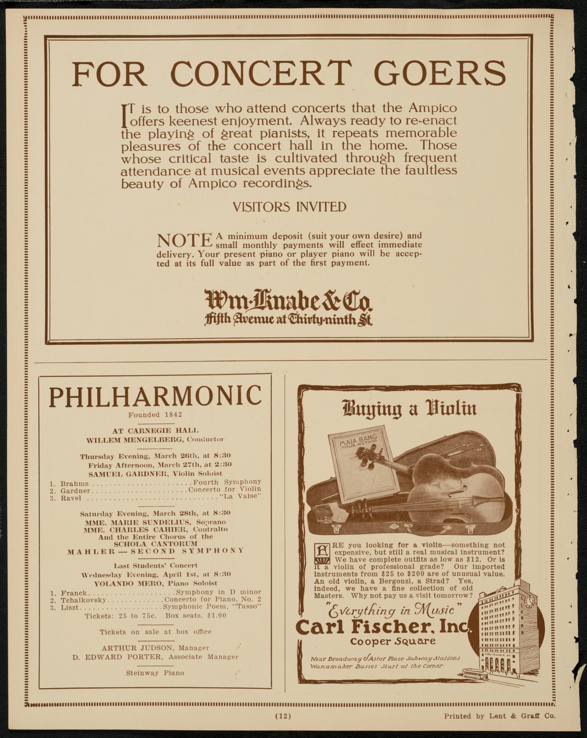 Frieda Hempel, Soprano, March 25, 1925, program page 12