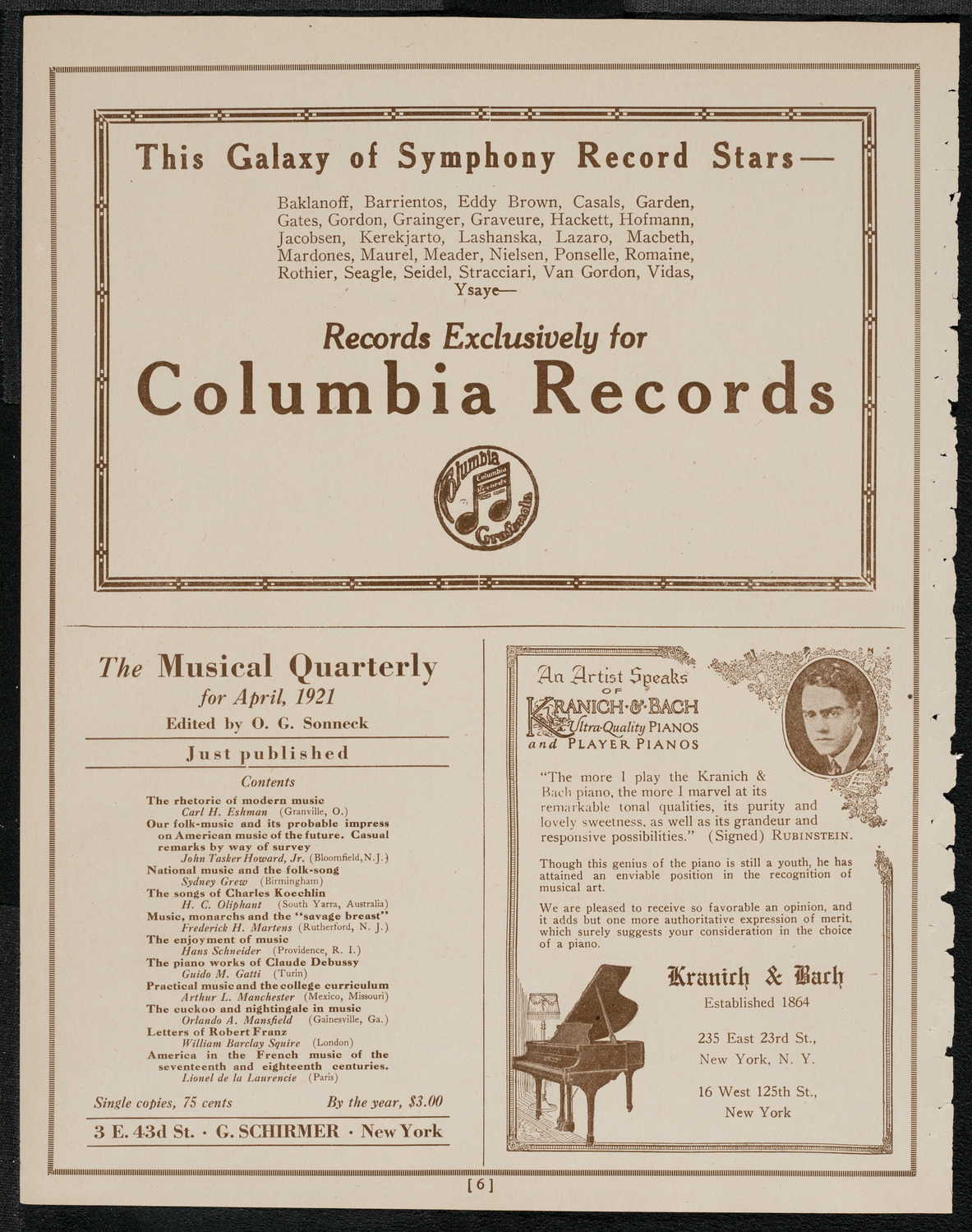 Benefit: St. Andrews One Cent Coffee Stands Society, April 28, 1921, program page 6
