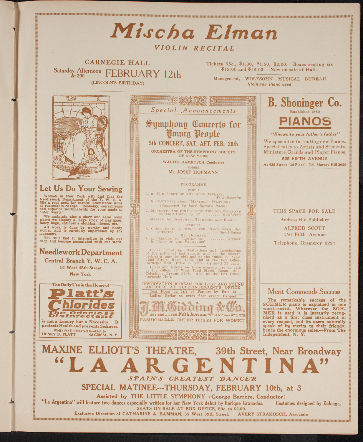 Symphony Concert for Young People, February 5, 1916, program page 9