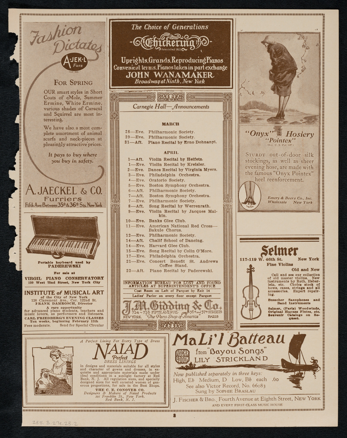 Universal Negro Improvement Association Meeting and Concert, March 27, 1923, program page 3