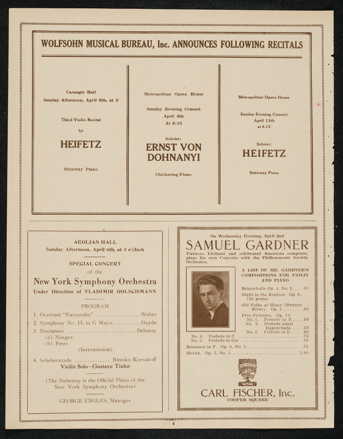 Philadelphia Orchestra, April 1, 1924, program page 8