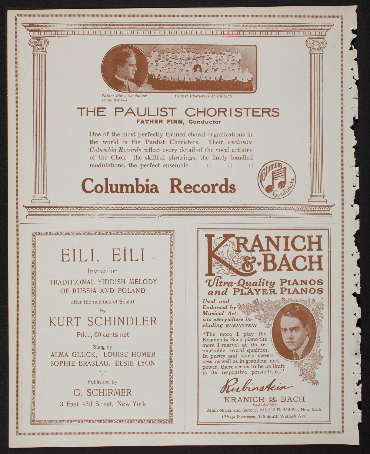 Paulist Choristers, February 13, 1918, program page 6