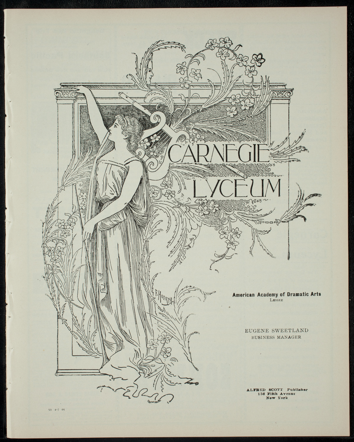 Elmendorf Lecture: Old and New Castile, April 7, 1905, program page 1