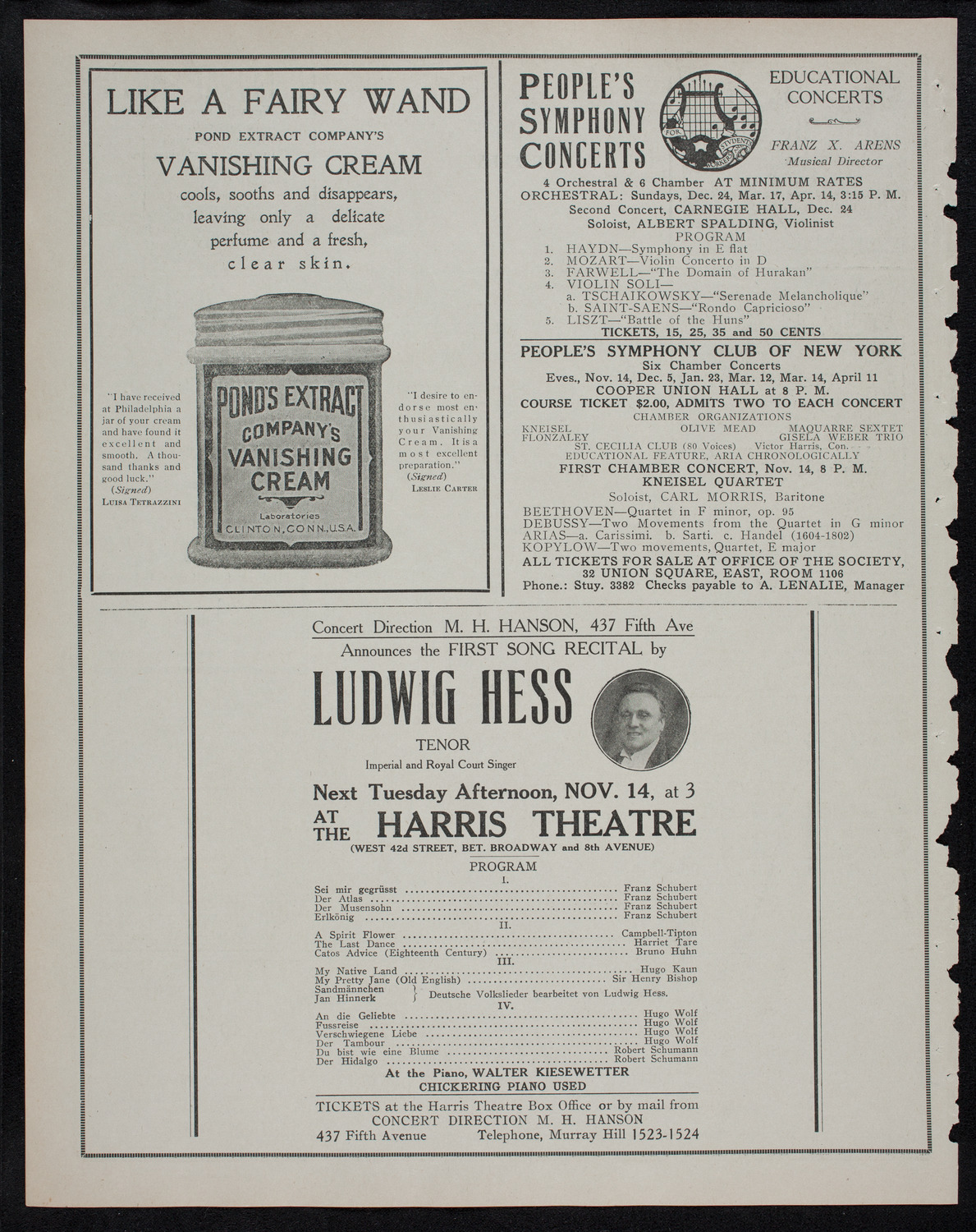 Elmendorf Lecture: The Riviera, November 12, 1911, program page 8