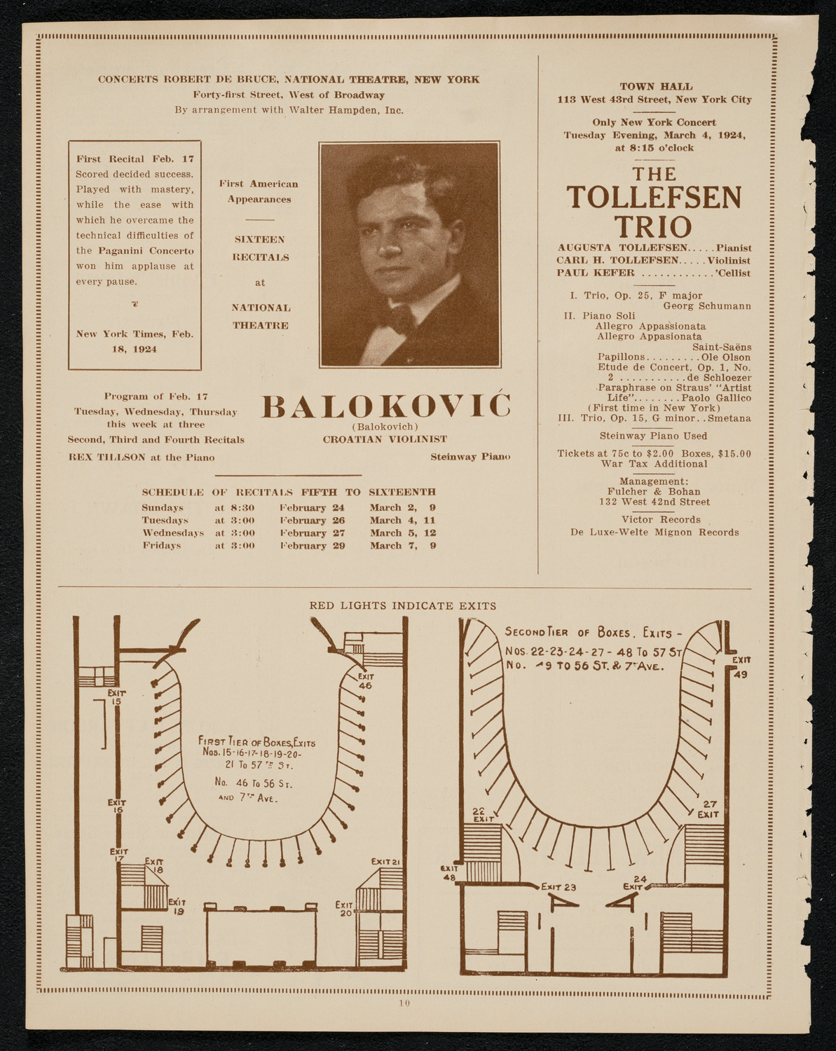 New York Symphony Orchestra, February 28, 1924, program page 10