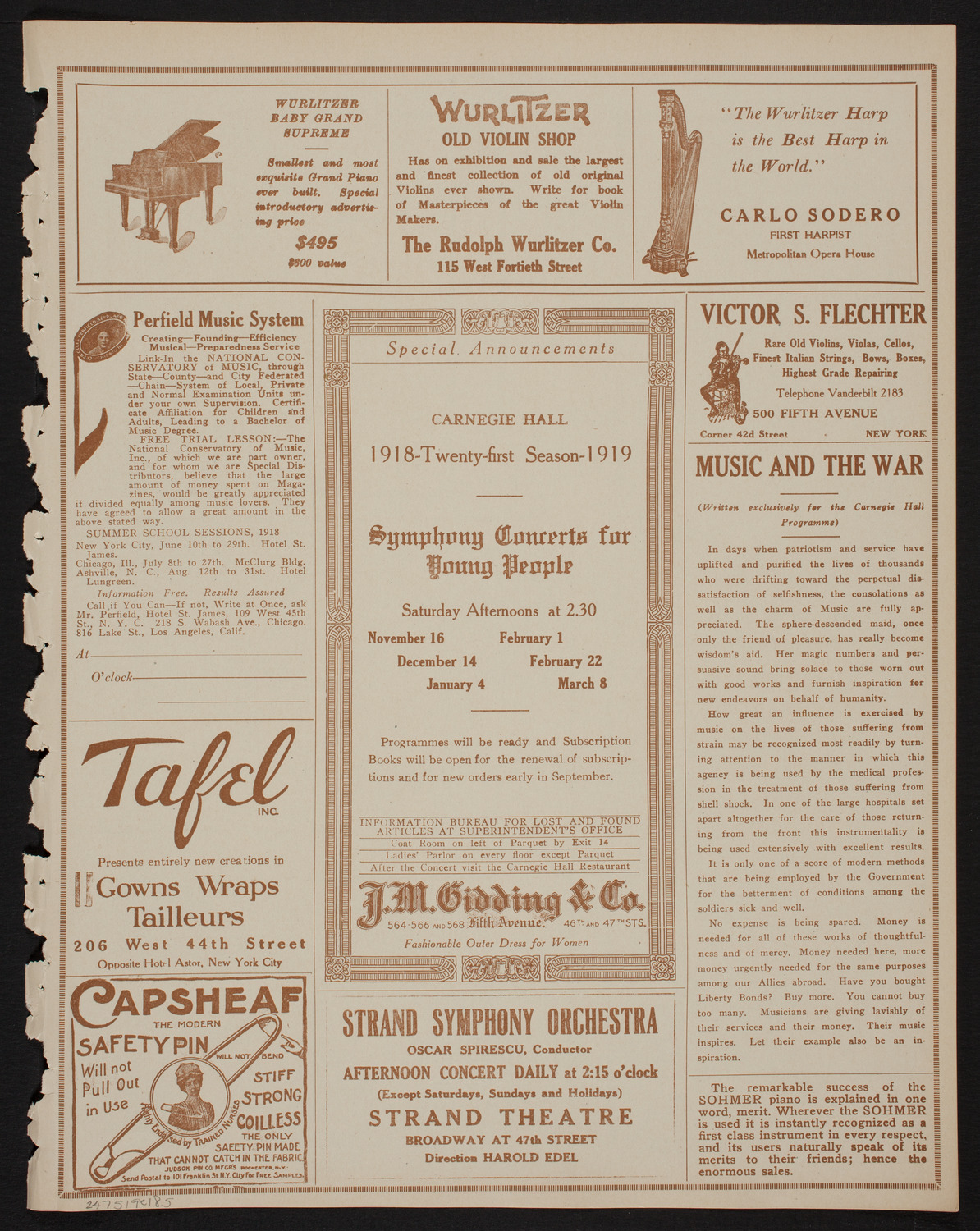 Benefit: Russian Relief Fund, May 19, 1918, program page 9