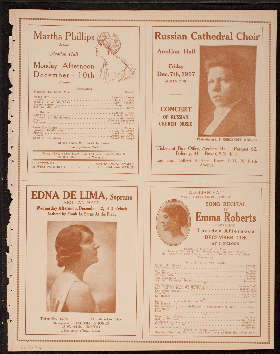 New York Symphony Orchestra, December 6, 1917, program page 11