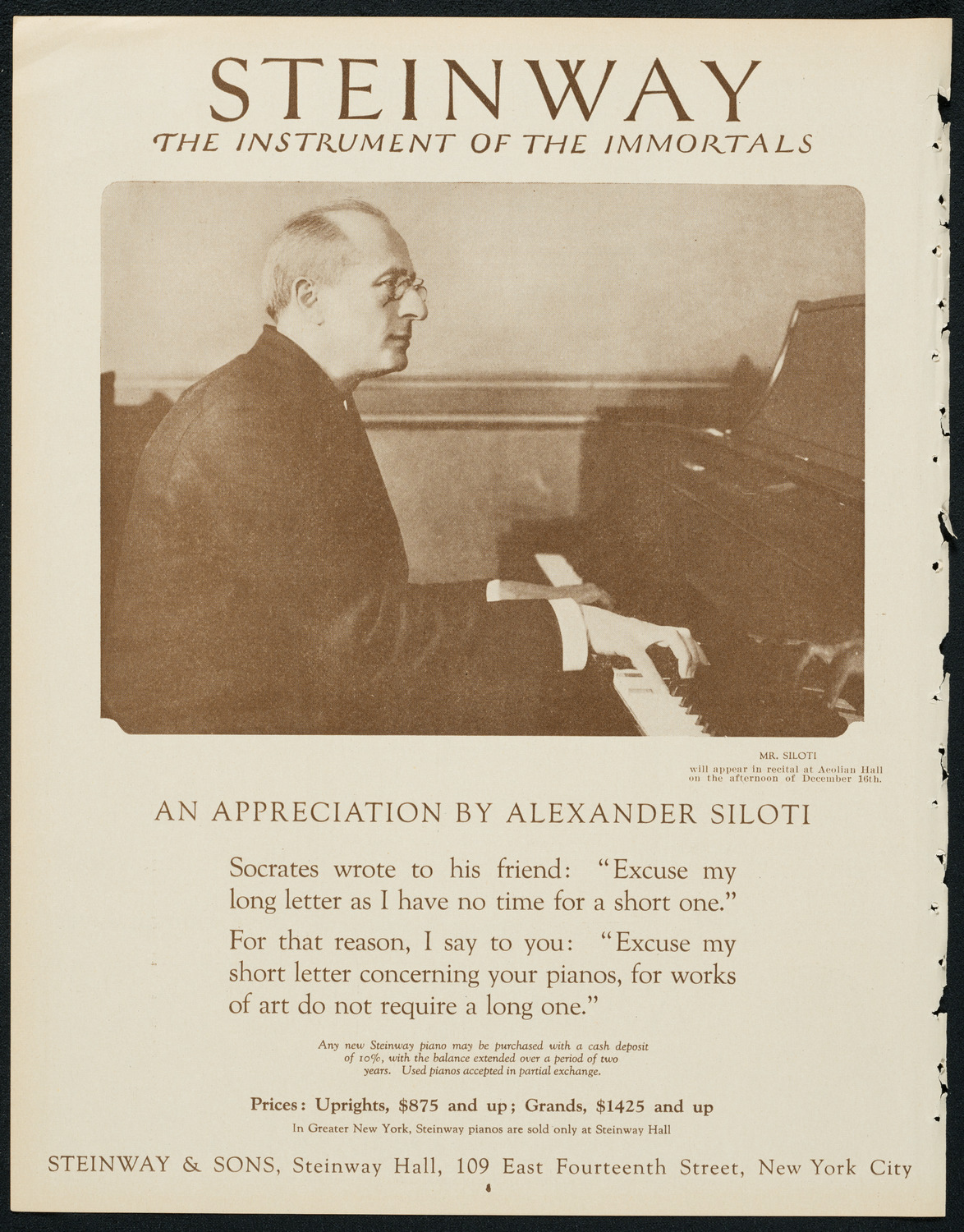 Virginia Myers, assisted by Orchestra, December 10, 1923, program page 4