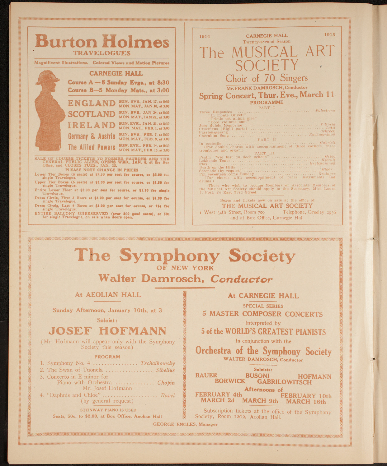 New York Philharmonic, January 8, 1915, program page 8