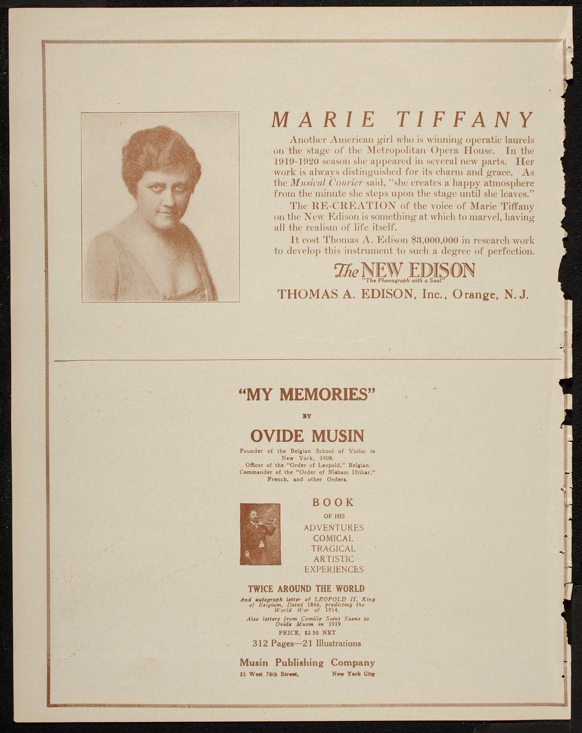 Isadora Duncan Dancers, May 15, 1920, program page 2