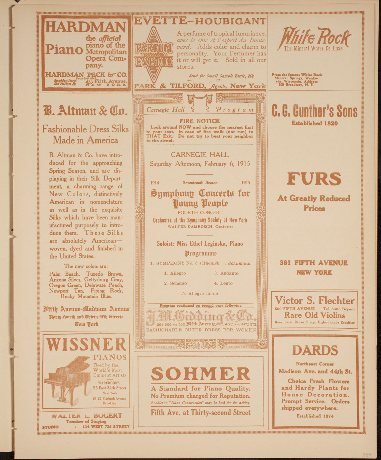 Symphony Concert for Young People, February 6, 1915, program page 5