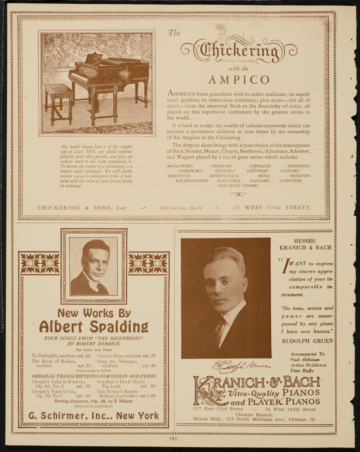 Beniamino Gigli, Tenor, March 30, 1925, program page 6
