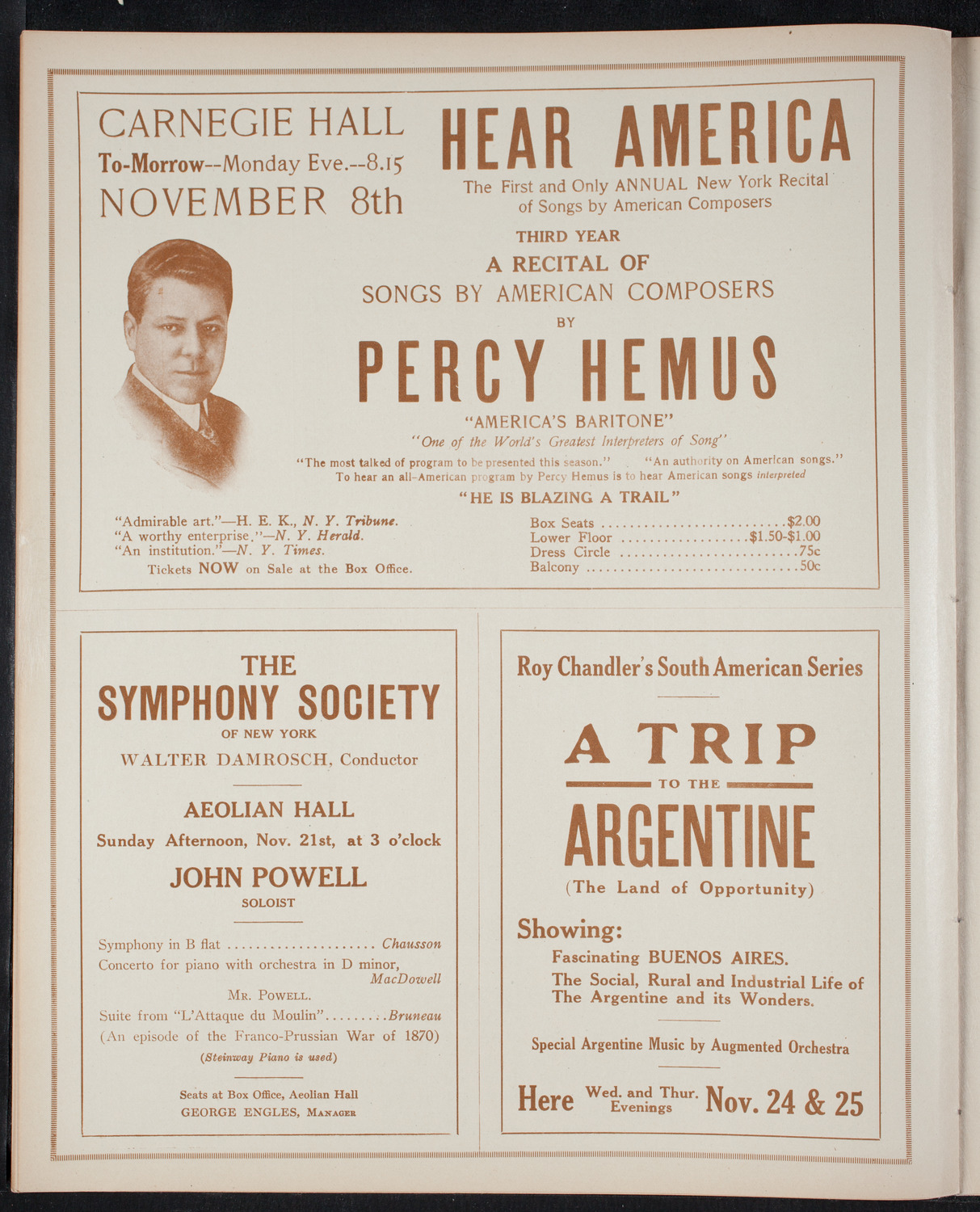 Elmendorf Lecture: The British Isles, November 8, 1915, program page 8