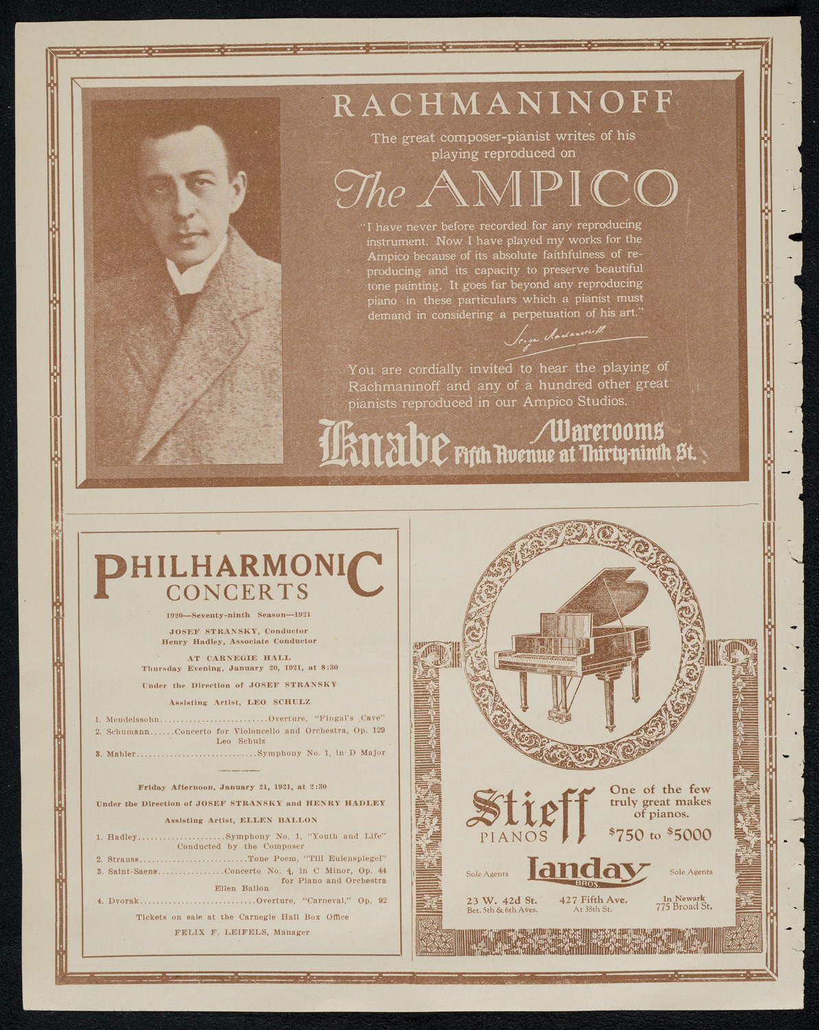 National Symphony Orchestra, January 20, 1921, program page 12