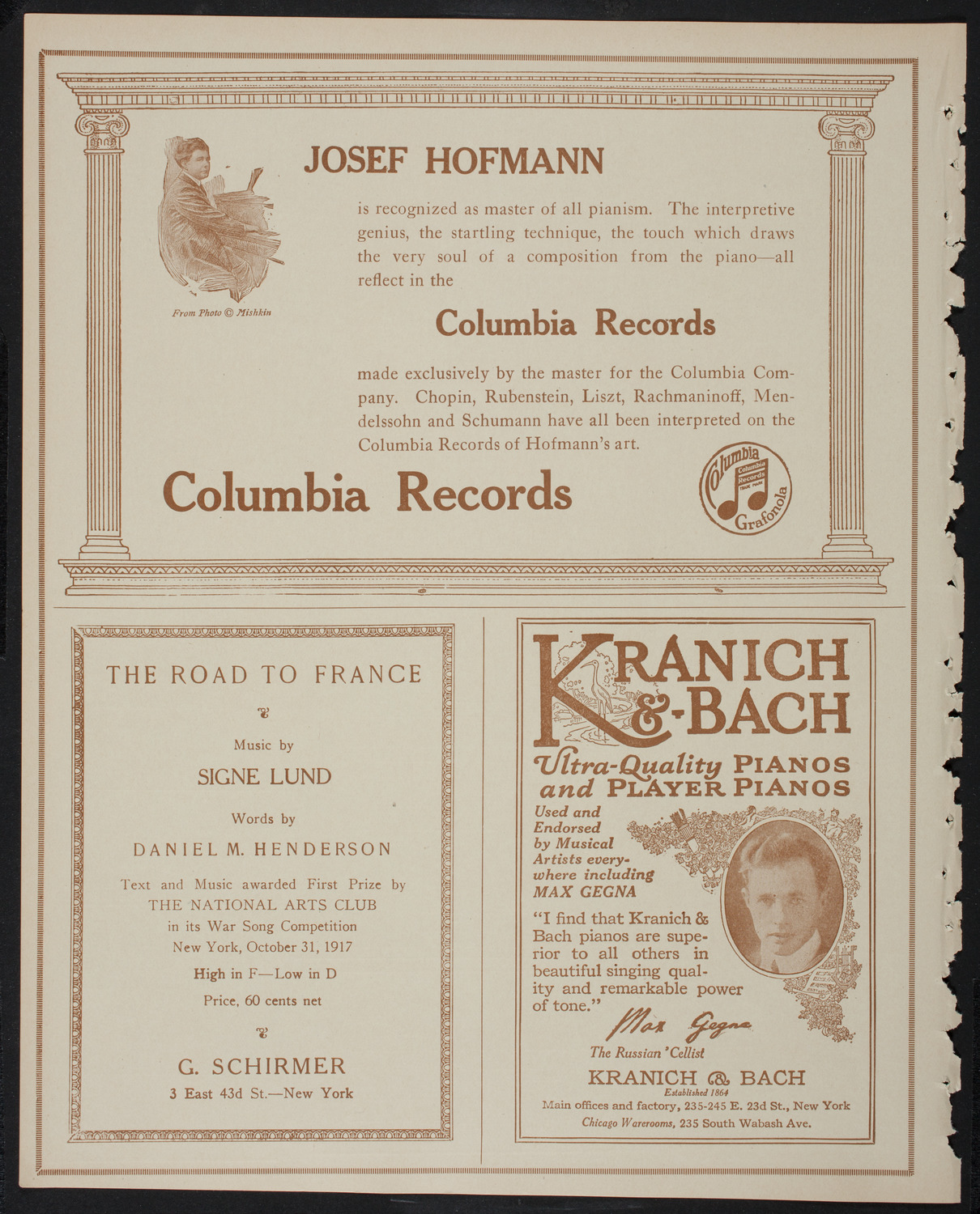 German Press Club Concert, January 16, 1918, program page 6