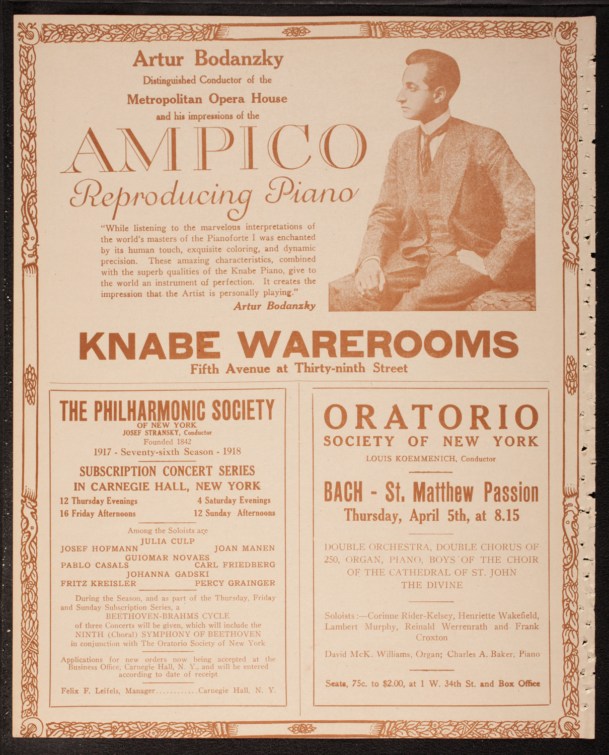 Schola Cantorum of New York, March 28, 1917, program page 12