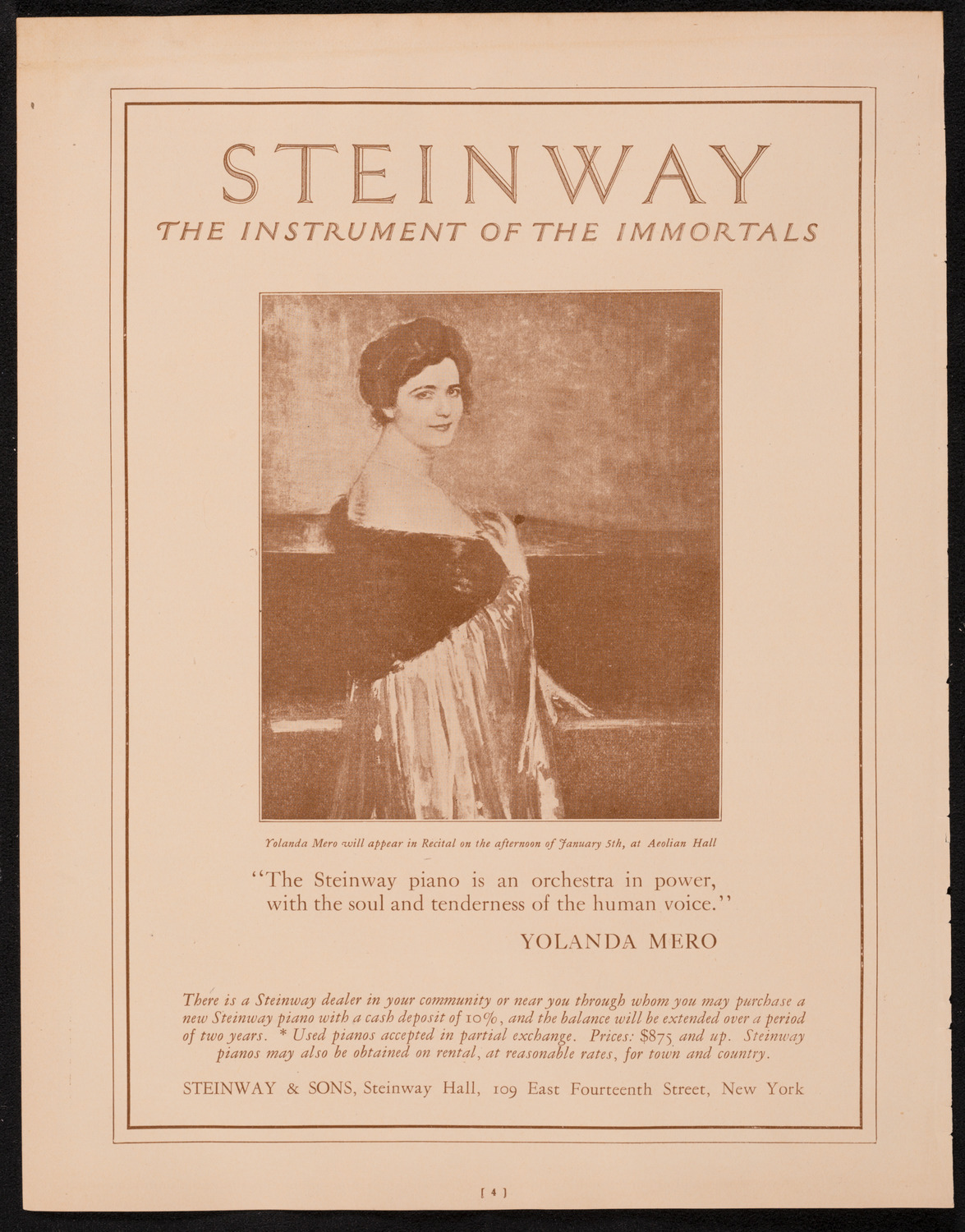 Boston Symphony Orchestra, January 3, 1925, program page 4