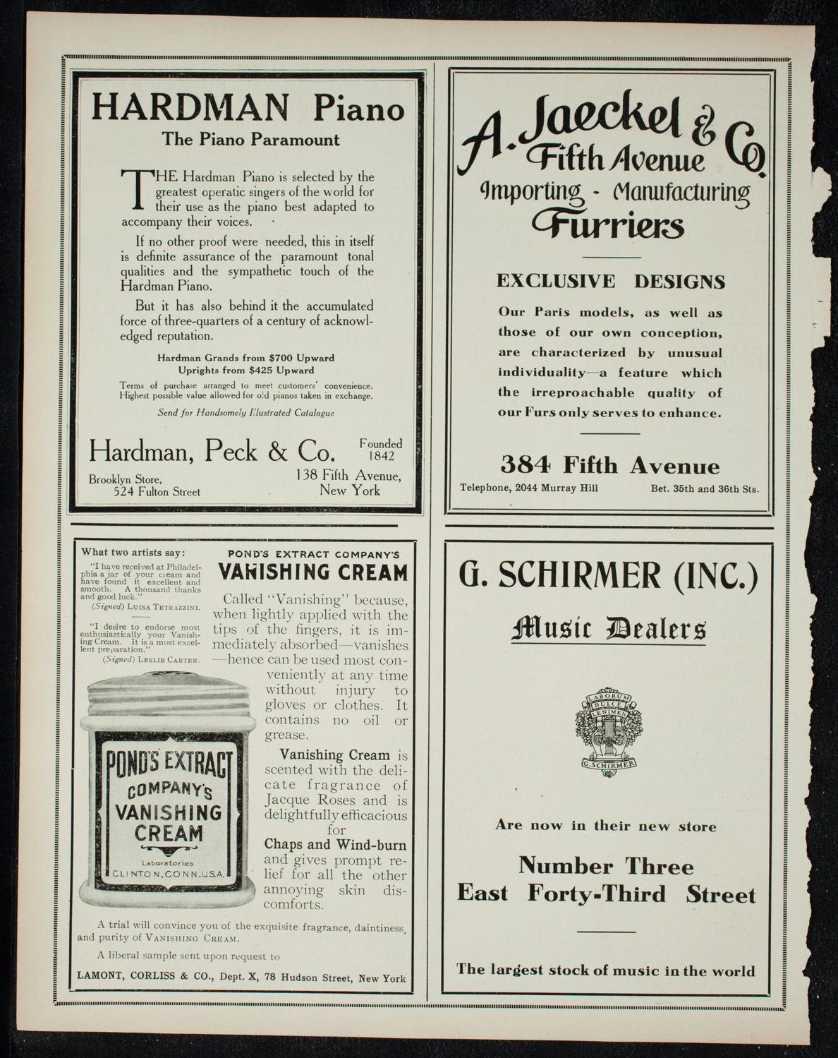 Benefit: St. Mark's Hospital, November 26, 1910, program page 8