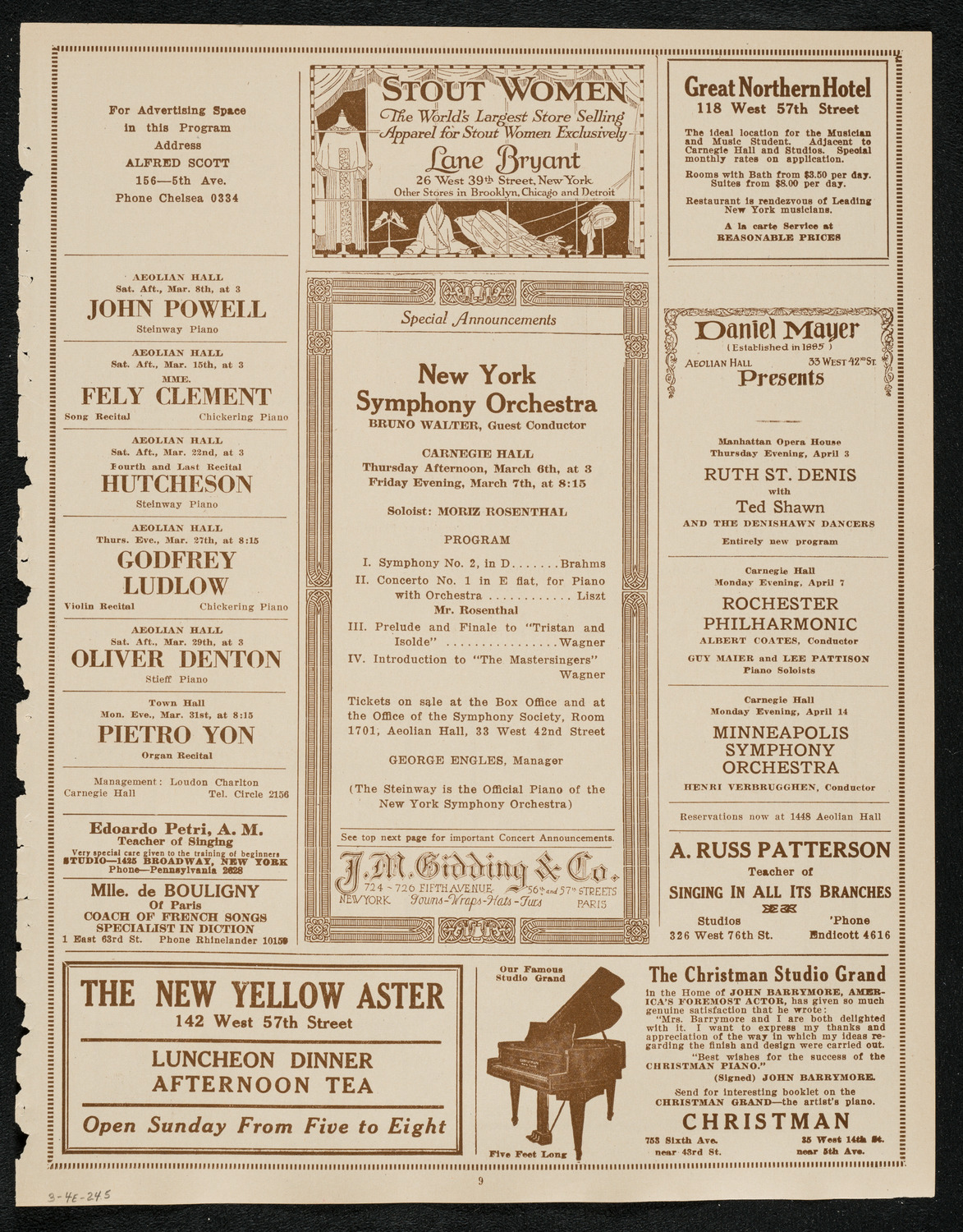 Philadelphia Orchestra and the Toronto Mendelssohn Choir, March 4, 1924, program page 9