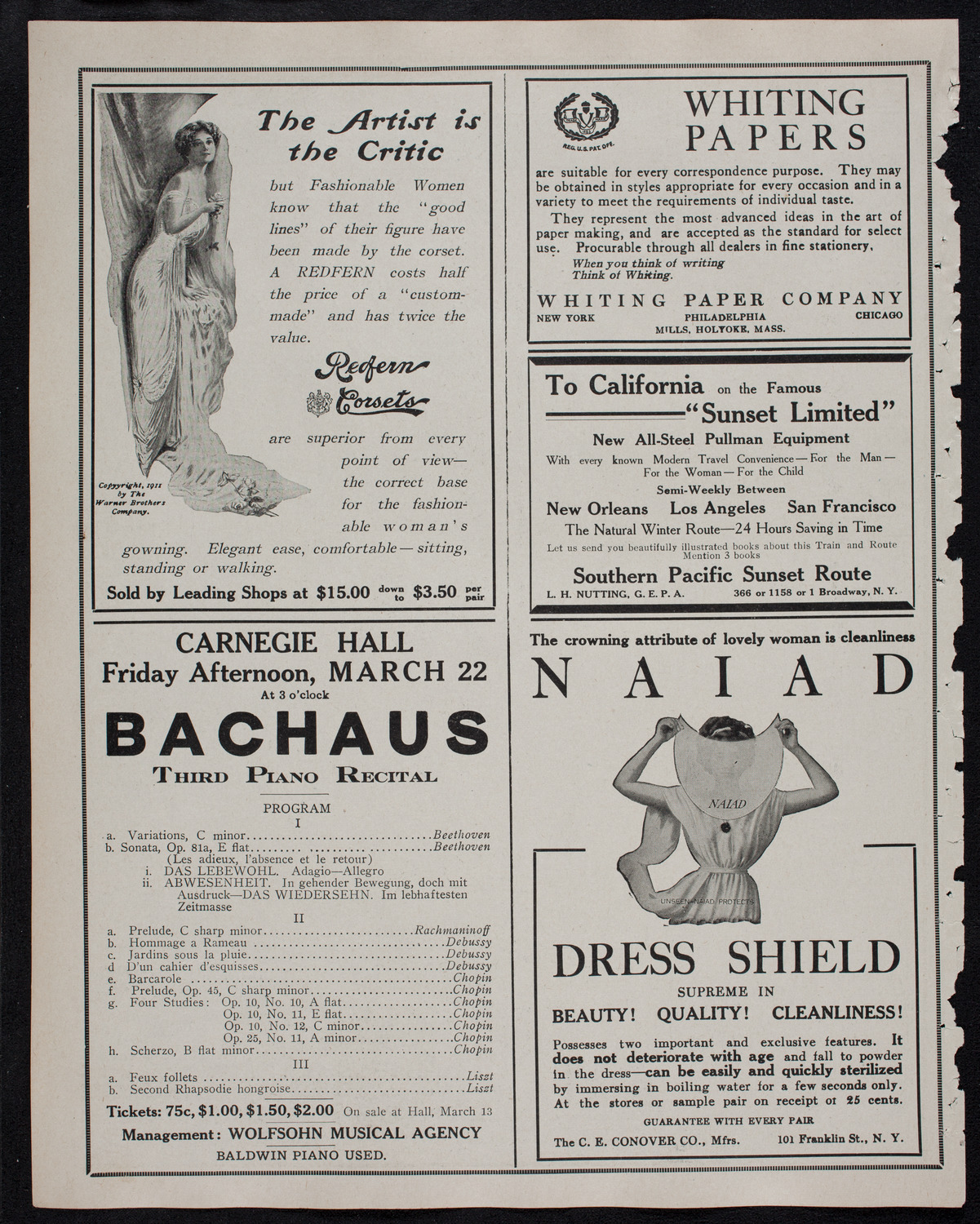 Lecture by Frances Evelyn Maynard Greville, Countess of Warwick, March 12, 1912, program page 2