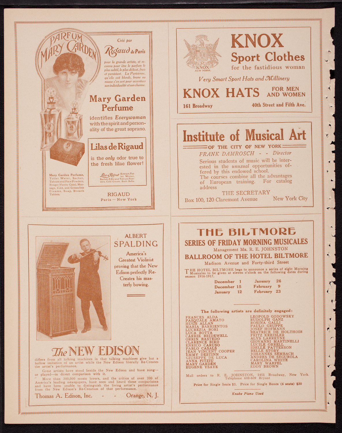 Boston Symphony Orchestra, December 2, 1916, program page 2