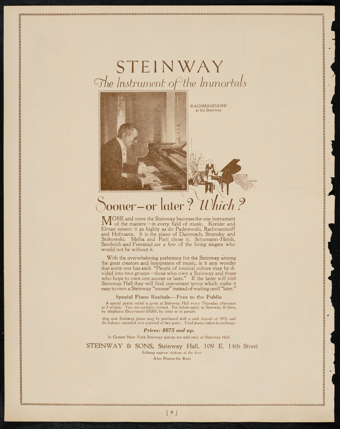 Philadelphia Orchestra, March 14, 1922, program page 4