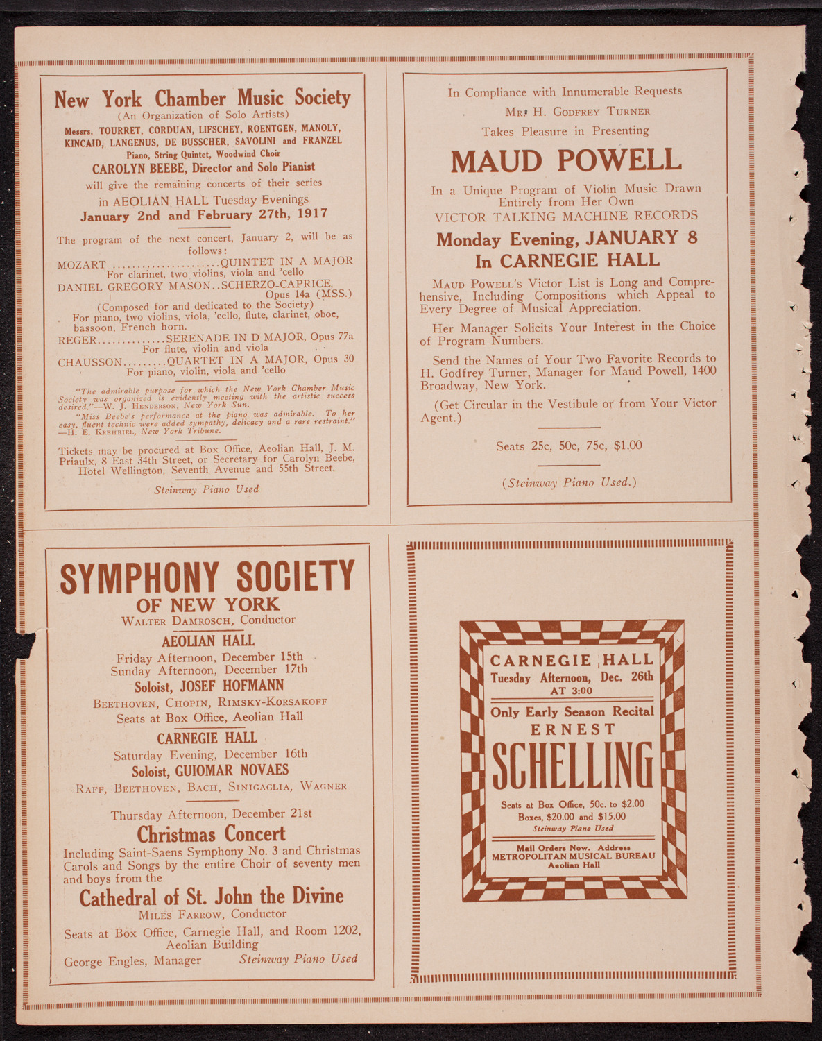 New York Philharmonic, December 14, 1916, program page 8