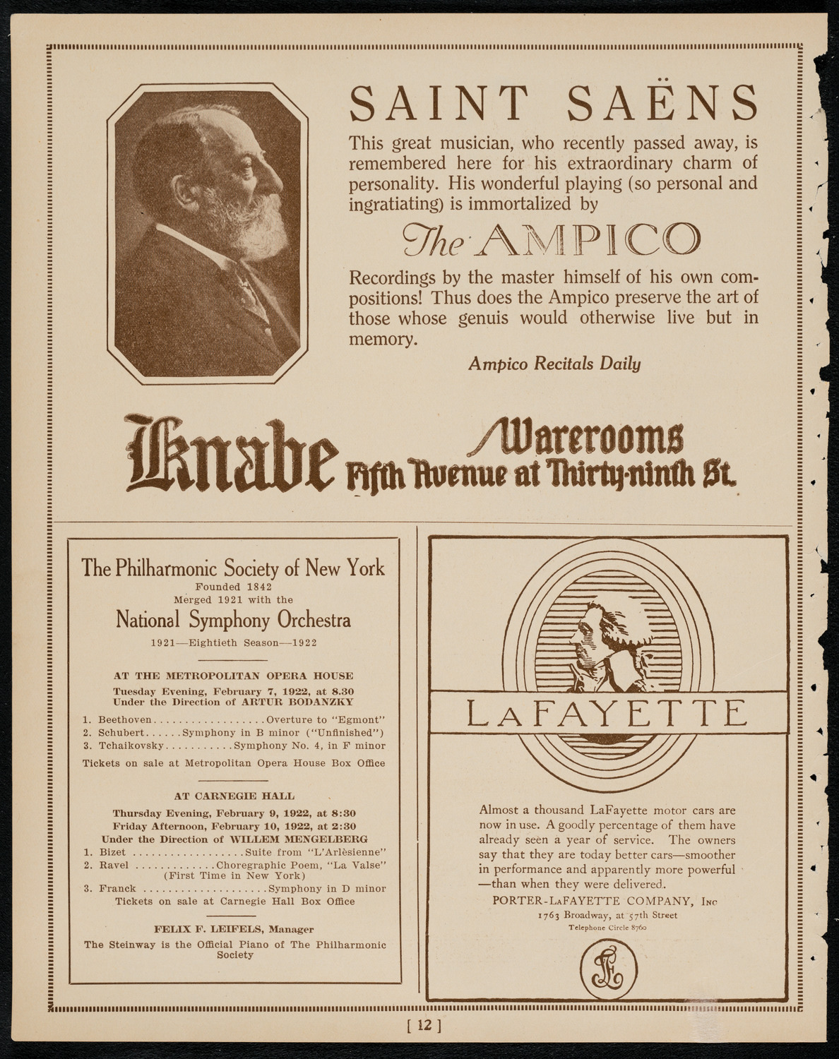 Claire Dux, Soprano, February 5, 1922, program page 12