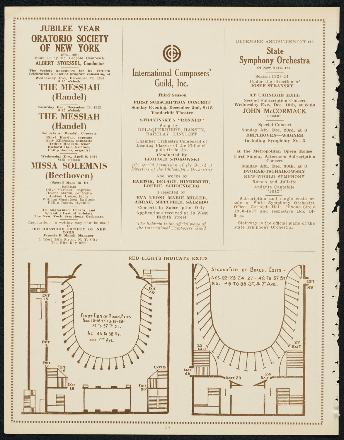 New York Philharmonic, November 30, 1923, program page 10