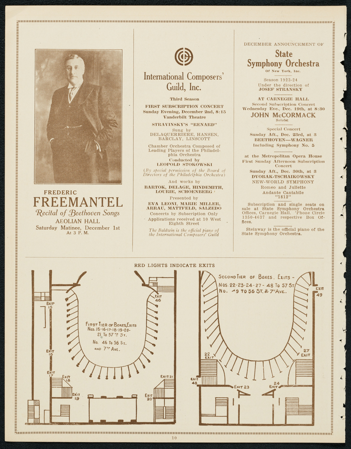 Boston Symphony Orchestra, November 29, 1923, program page 10