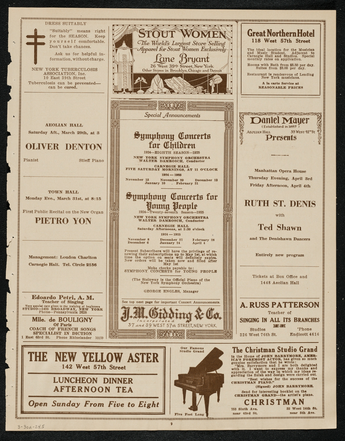 Sigrid Onégin, Contralto, March 30, 1924, program page 9