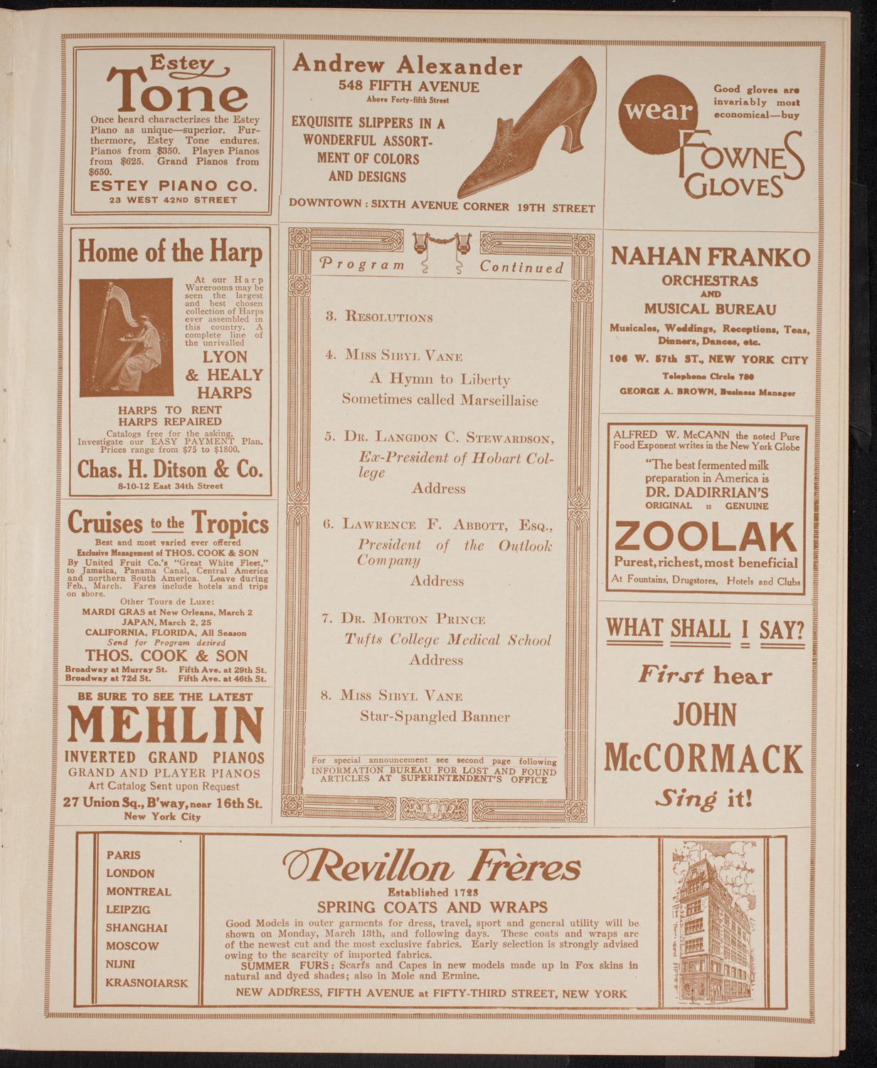 Mass Meeting/ Rally: American Rights Committee, March 13, 1916, program page 7