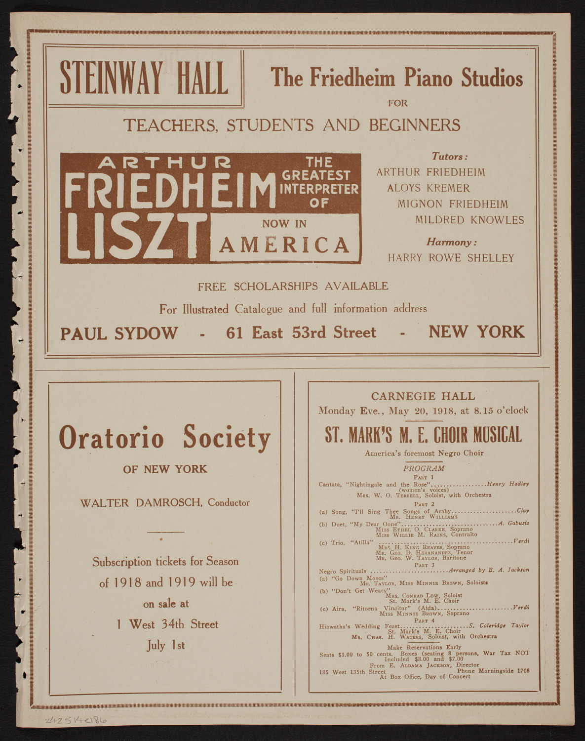 Meeting: The Humanitarian Cult, May 14, 1918, program page 11