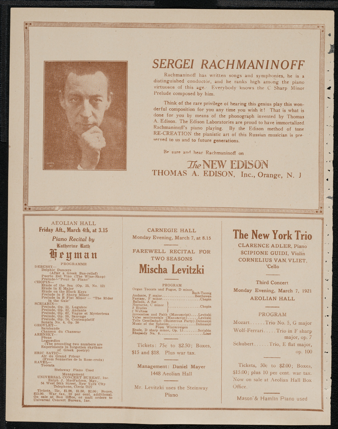 Lecture by Sir Philip Gibbs, February 25, 1921, program page 2