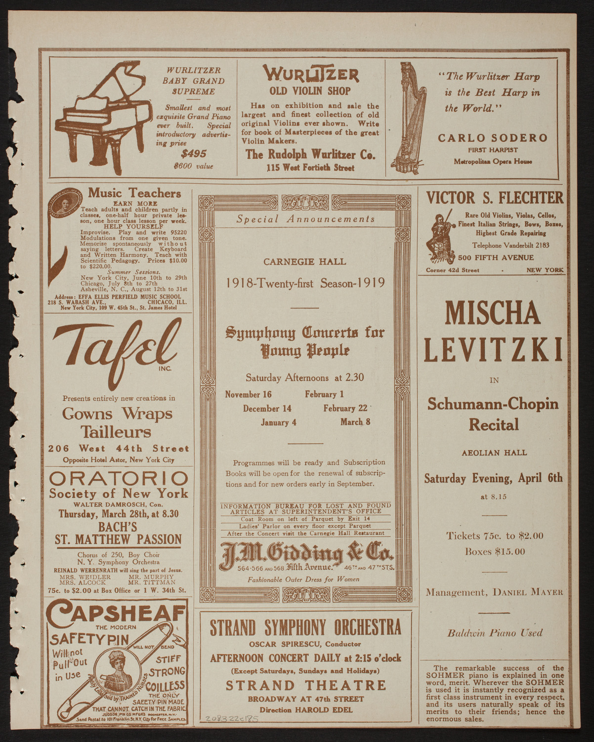 Lecture by Captain R. Hugh Knyvett, March 22, 1918, program page 9