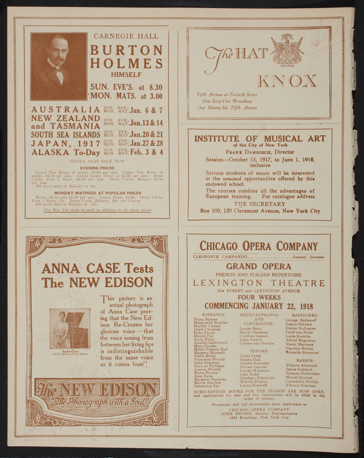 New York Philharmonic, January 3, 1918, program page 2