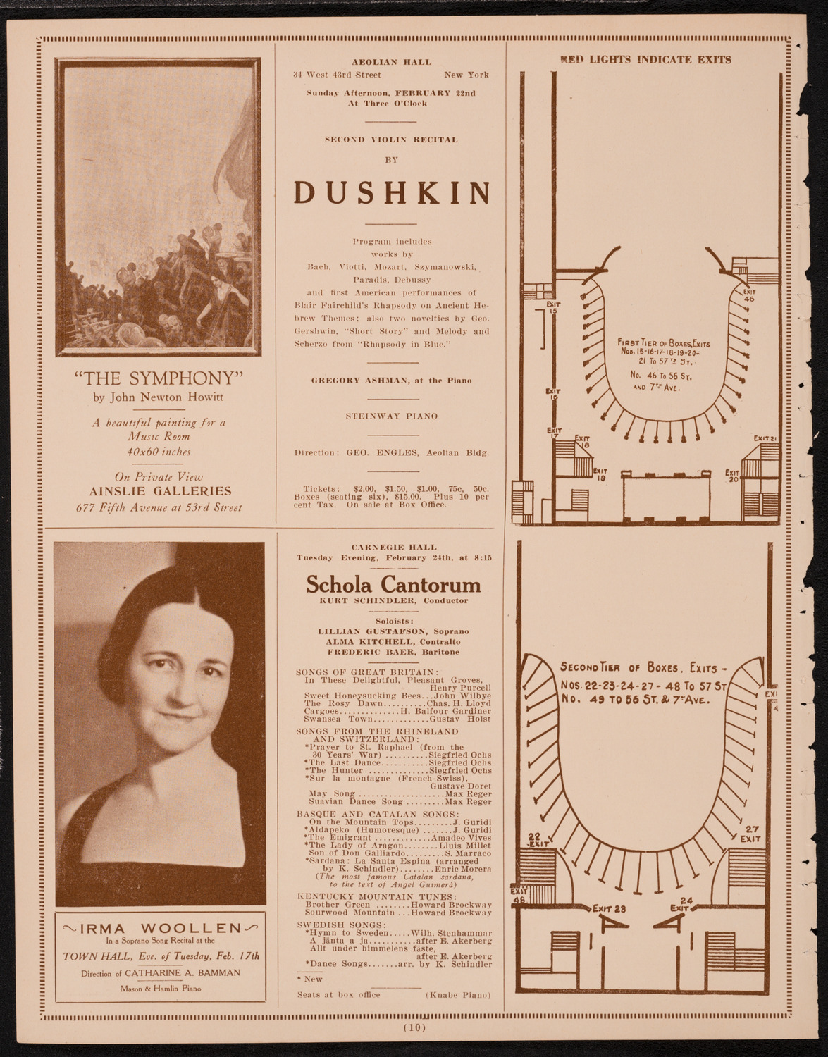 New York Philharmonic, February 14, 1925, program page 10