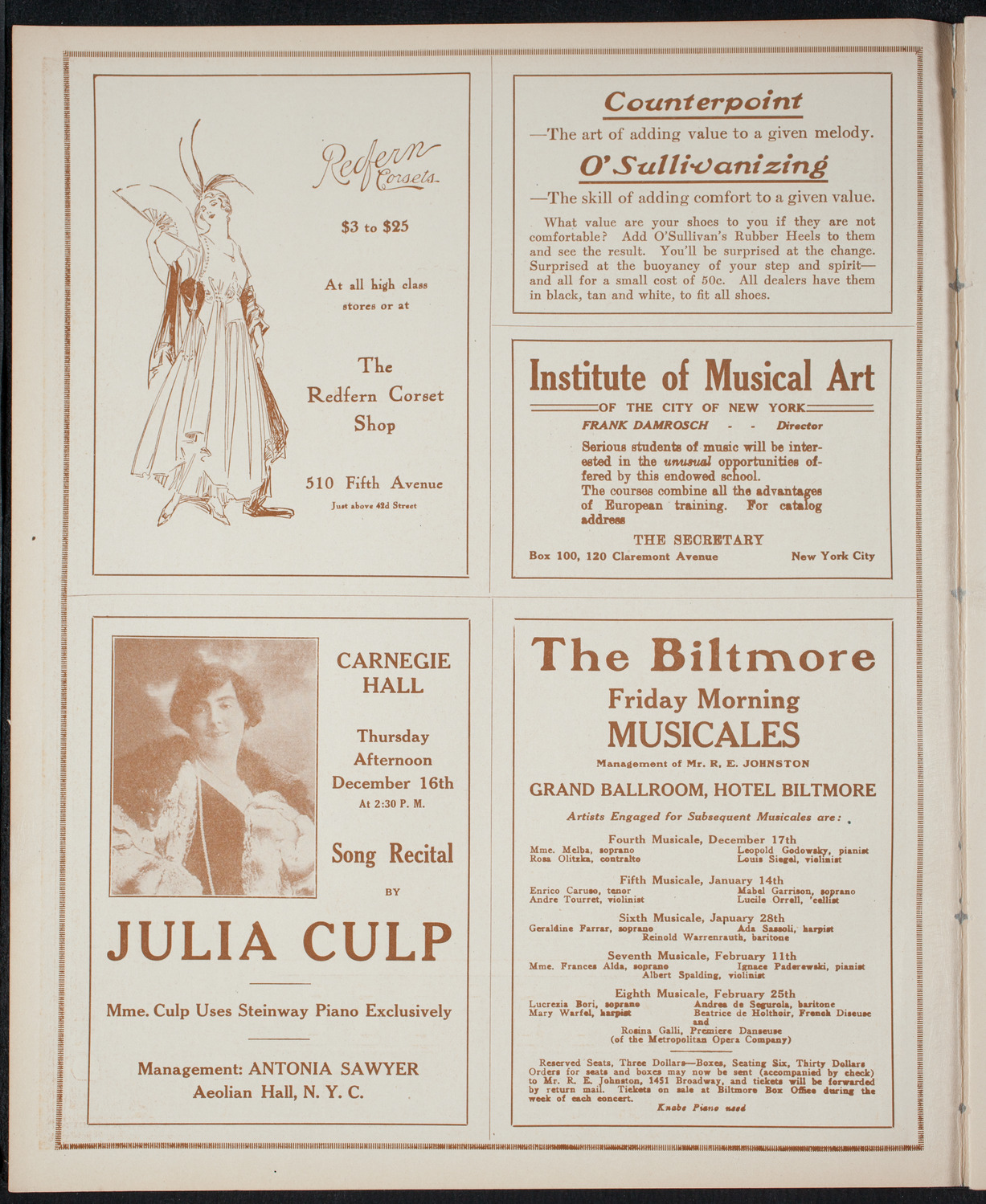 New York Philharmonic, December 9, 1915, program page 2