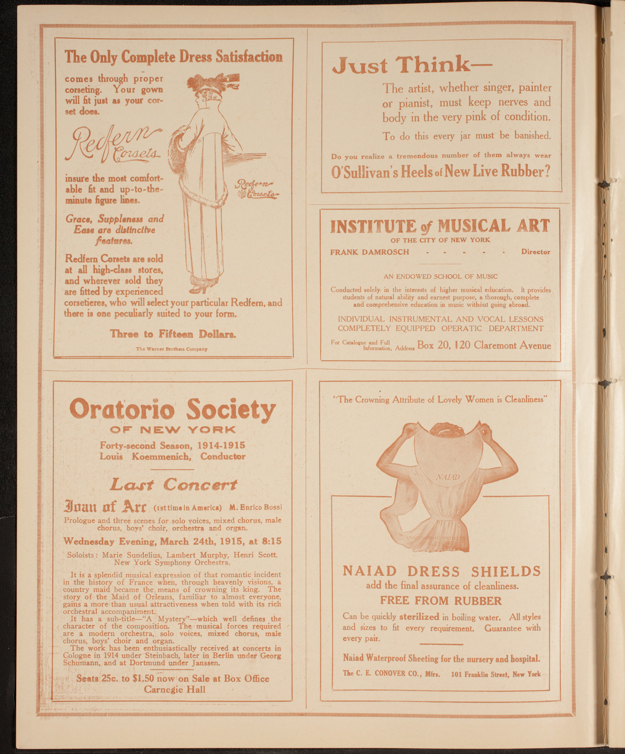 New York Philharmonic, January 16, 1915, program page 2