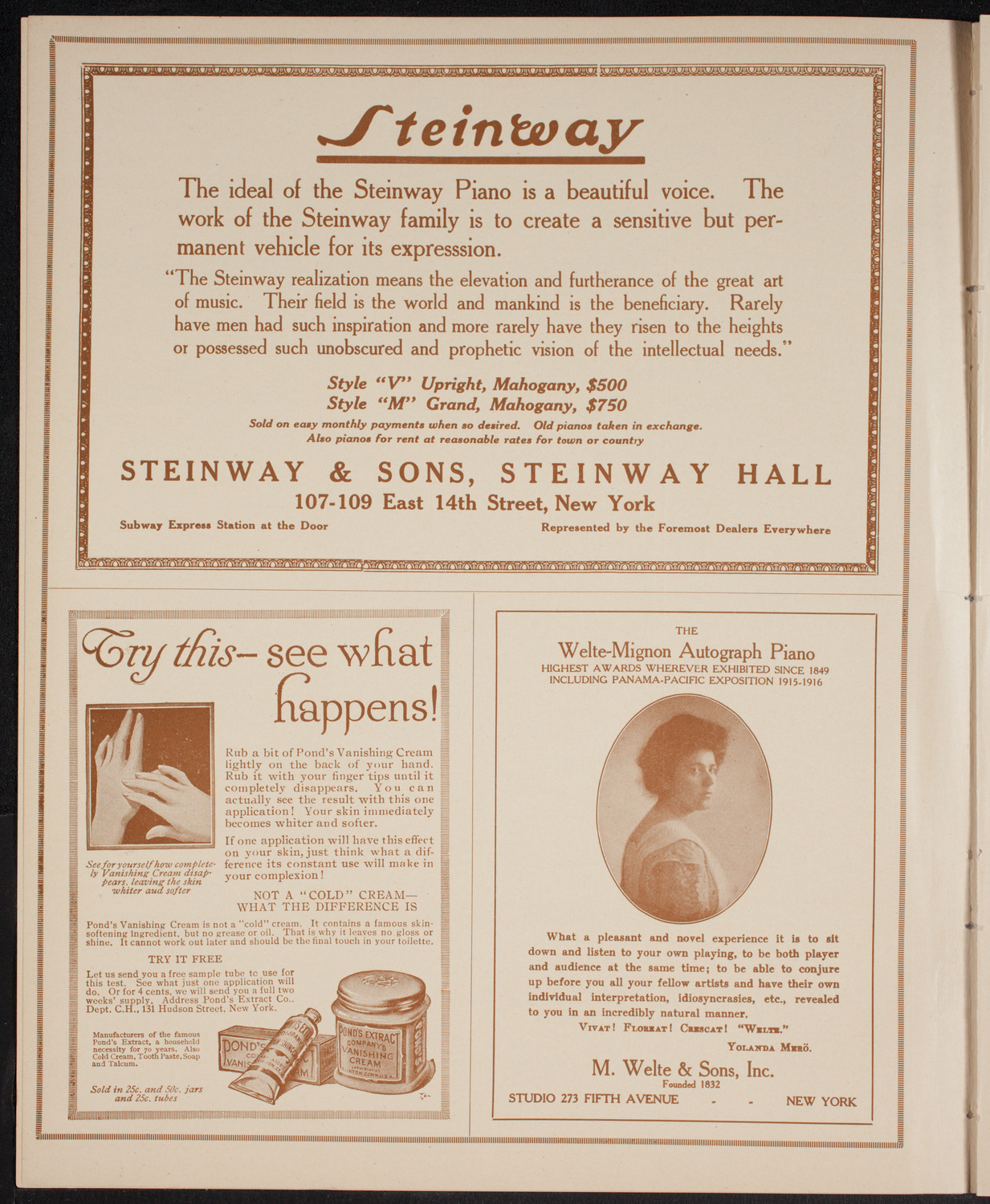 Mischa Elman, Violin, April 8, 1916, program page 4