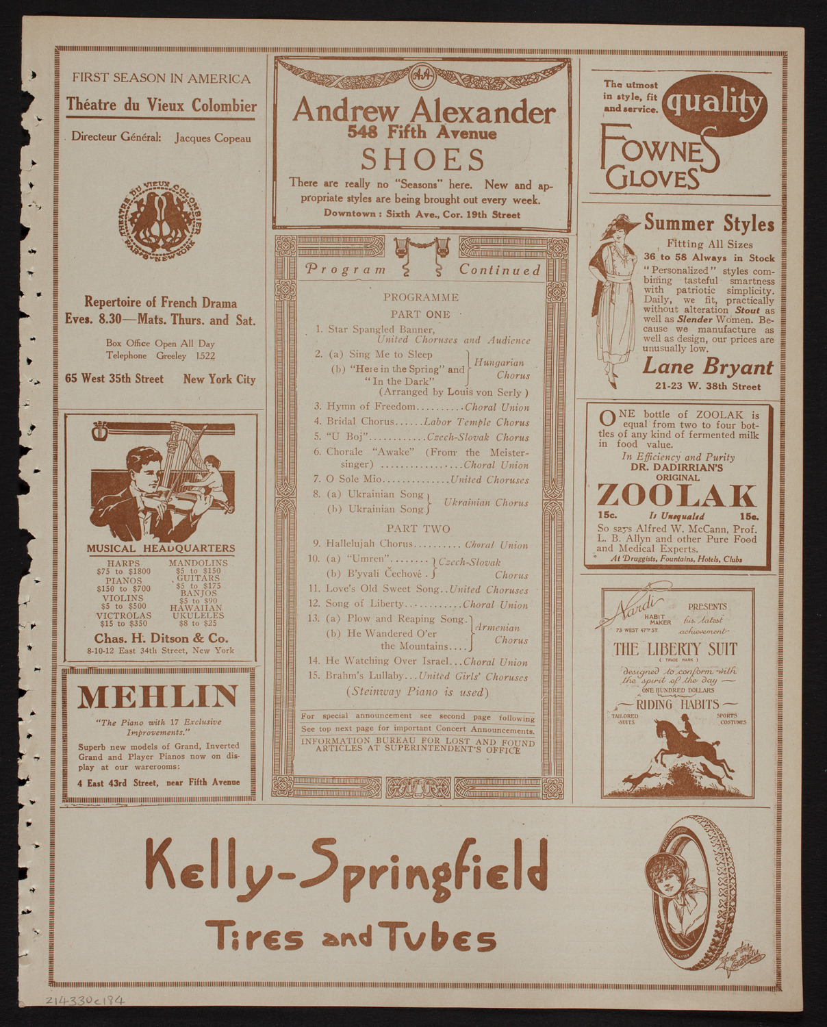 International Music Festival Chorus assisted by People's Choral Union, March 30, 1918, program page 7