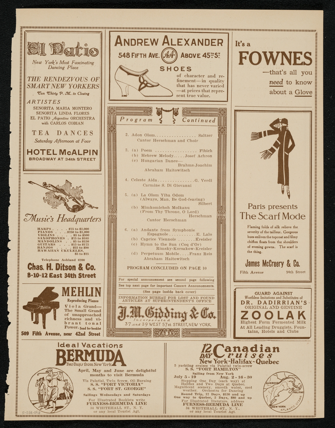 Grand Concert and Recital, May 25, 1924, program page 7