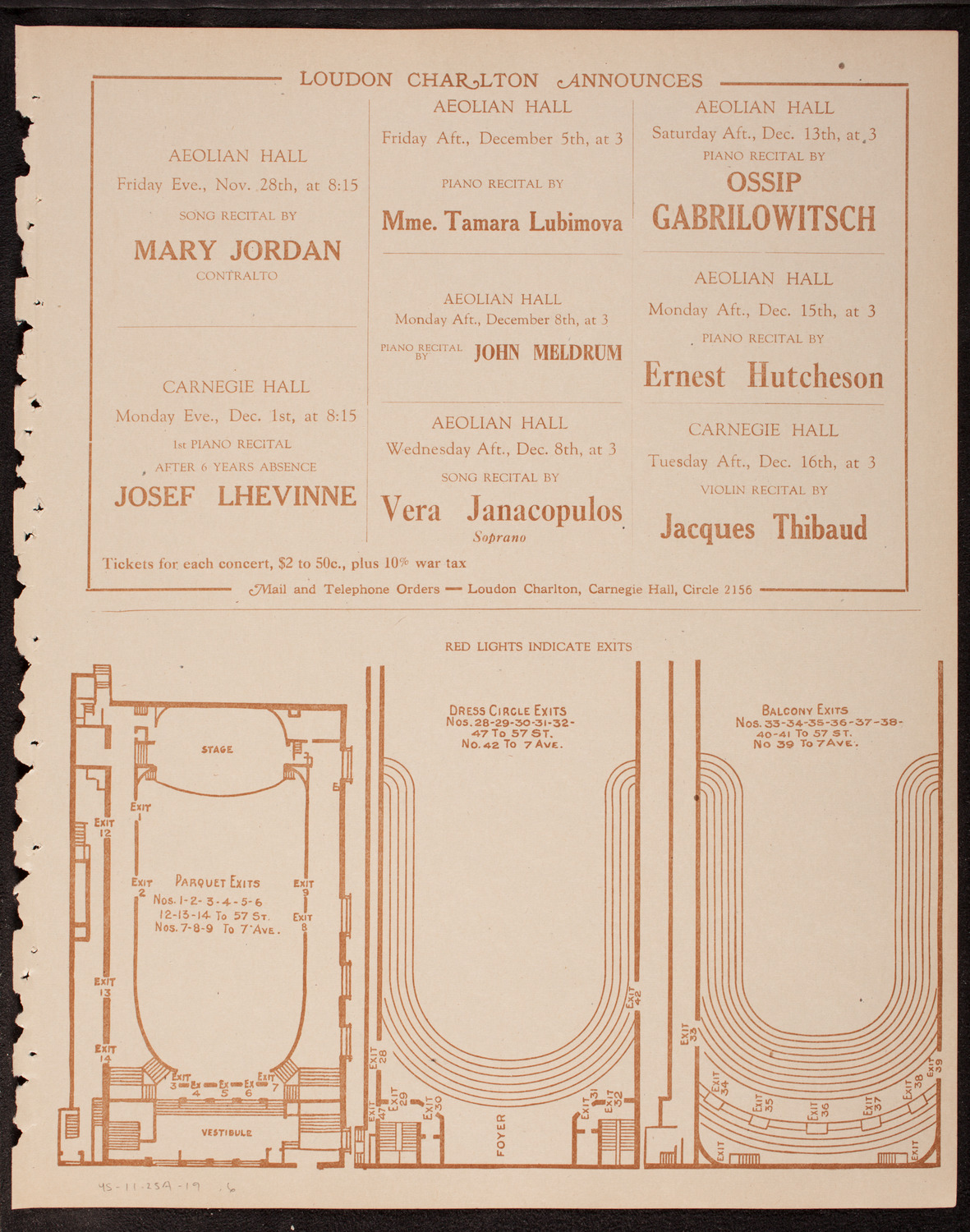 New Symphony Orchestra, November 25, 1919, program page 11