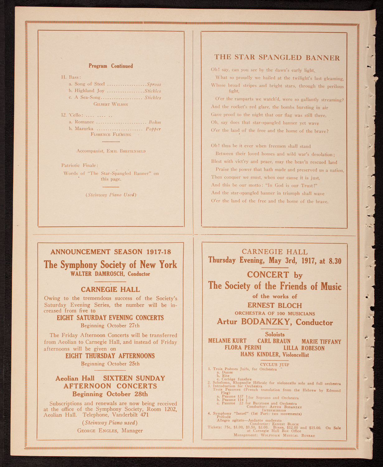 Benefit: St. Andrew's One Cent Coffee Stands Society, April 30, 1917, program page 6