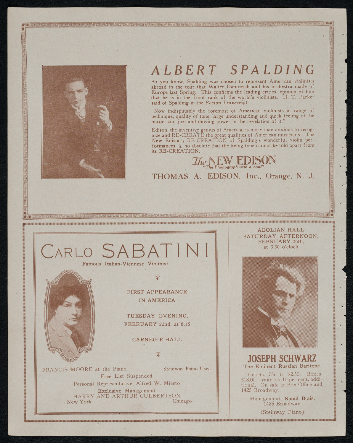 National Symphony Orchestra, February 17, 1921, program page 2